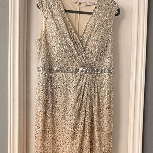 Mac Duggal Glittering Silver Sequin Dress